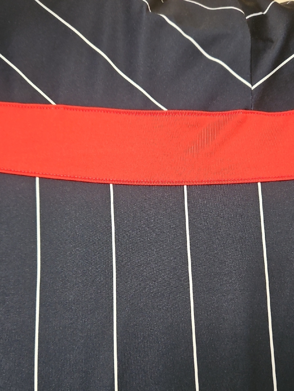 Fila Heritage Tennis Dress Women's Large V-Neck Navy Pinstripe Athleisure - Picture 10 of 11